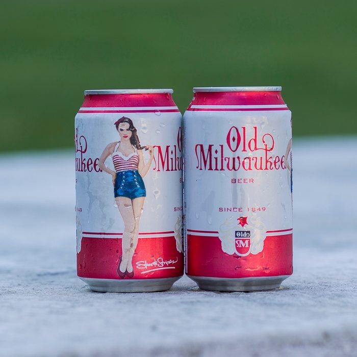 Cans of Old Milwaukee beer