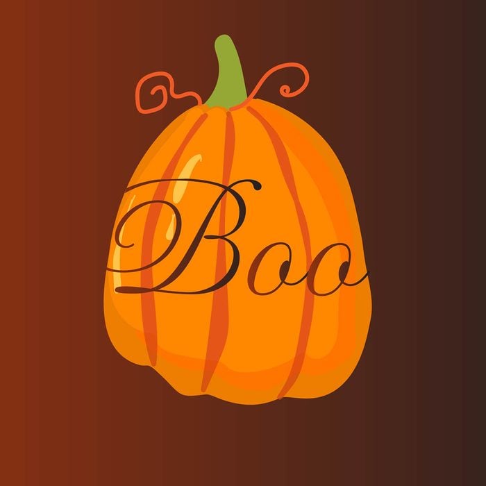 "Boo" pumpkin stencil