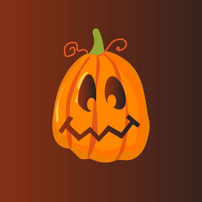 Cute funny pumpkin face stencil