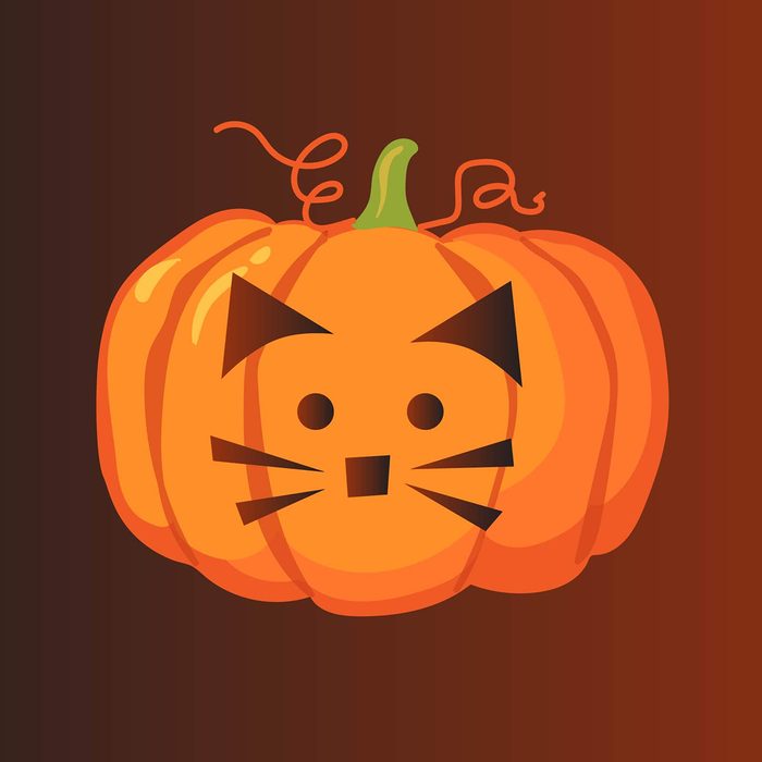 Cat face pumpkin stencil