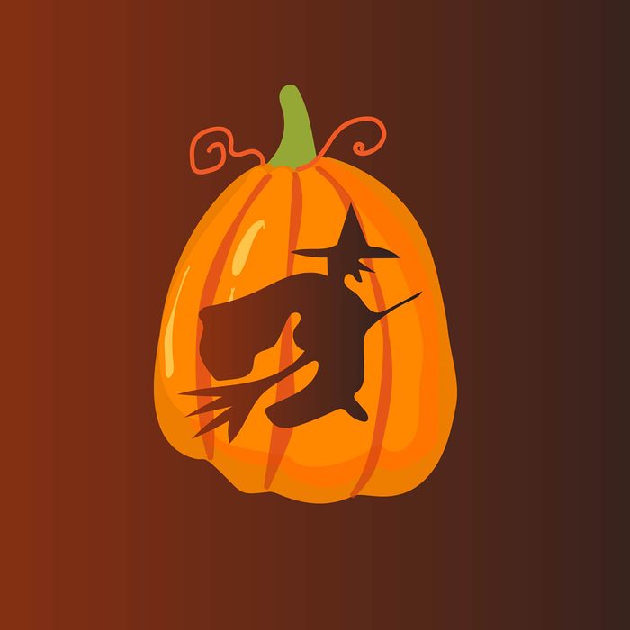 Witch pumpkin stencil