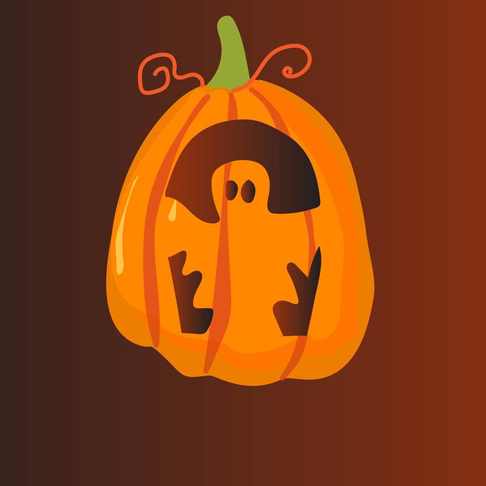 Spooky ghost pumpkin stencil