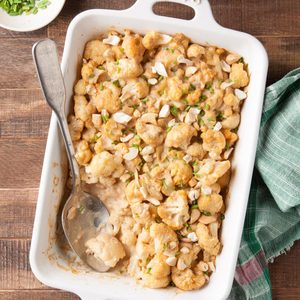 Cashew Cauliflower and Leek Gratin