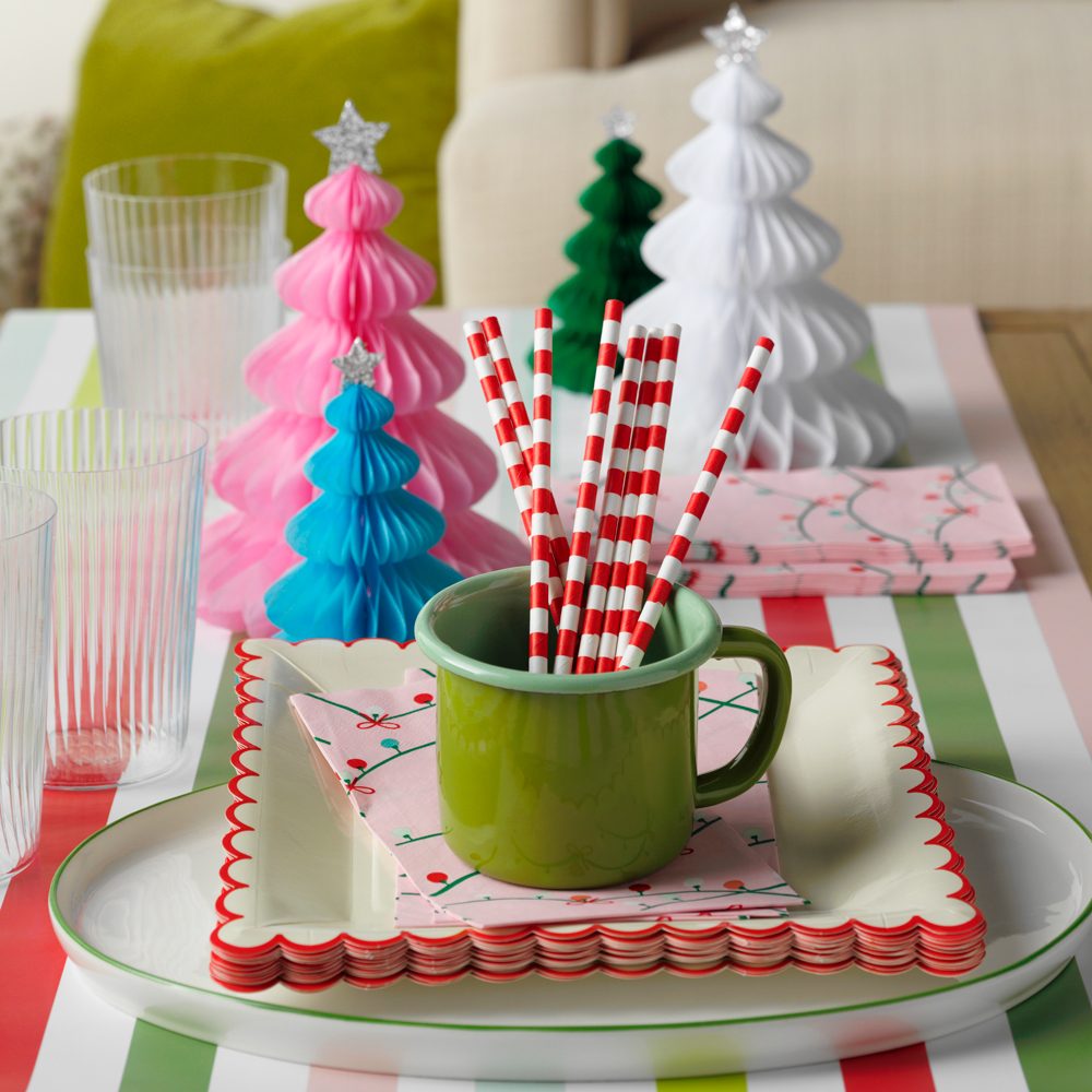 Taste of Home's Jingle Jammies Brunch Party inspiration for holiday entertaining featuring seasonal Christmas table decor Easy Table Runner