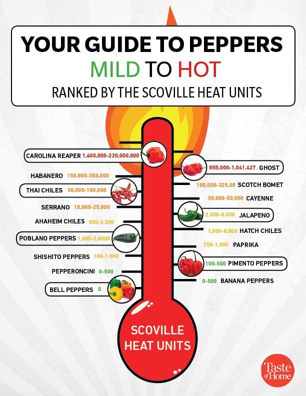 The Most Popular Types of Peppers, Ranked from Sweet to Spicy | Taste ...