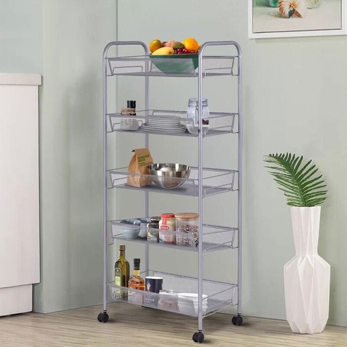 Winado 5 Tier Rack Shelf Shelving Rolling Kitchen Pantry Storage Utility Cart