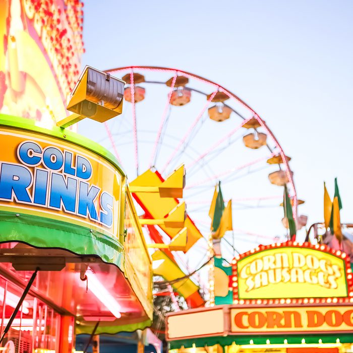 Generic background of food stands at a traveling carnival
