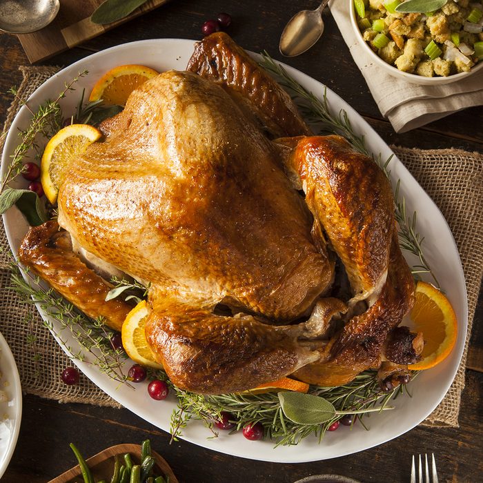 Whole Homemade Thanksgiving Turkey with All the Sides; Shutterstock ID 224254705