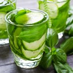 Transparent refreshing drink with cucumber and basil. Selective focus.; Shutterstock ID 418546312; Job (TFH, TOH, RD, BNB, CWM, CM): Taste of Home