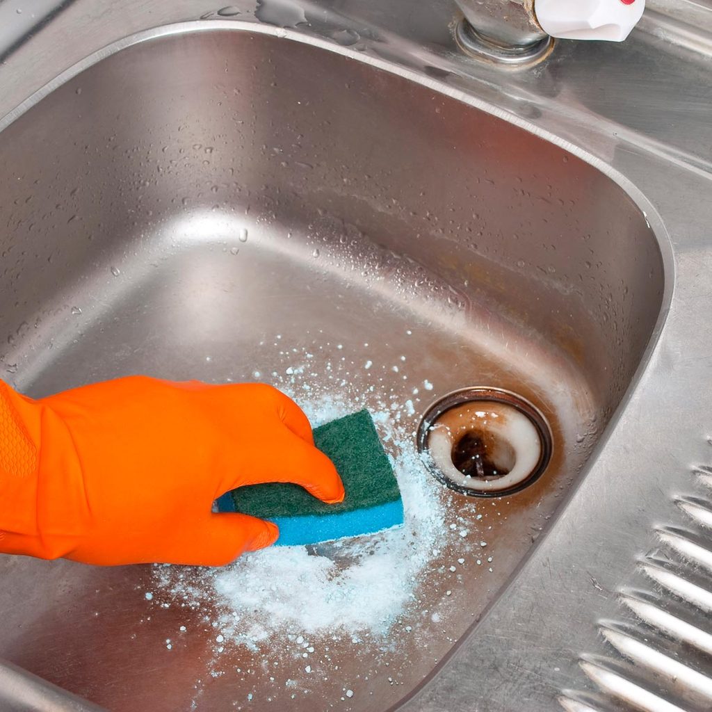 Scrubbing the sink
