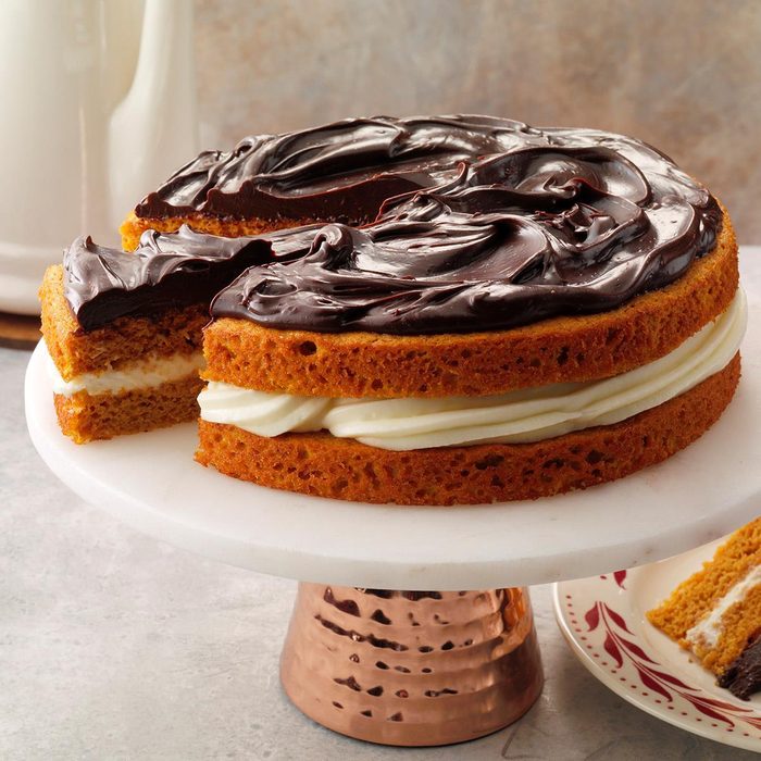 Ganache-Topped Pumpkin Layer Cake