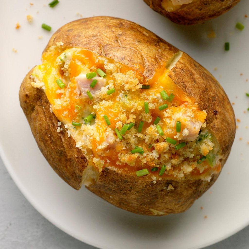 Ham and Broccoli Baked Potatoes