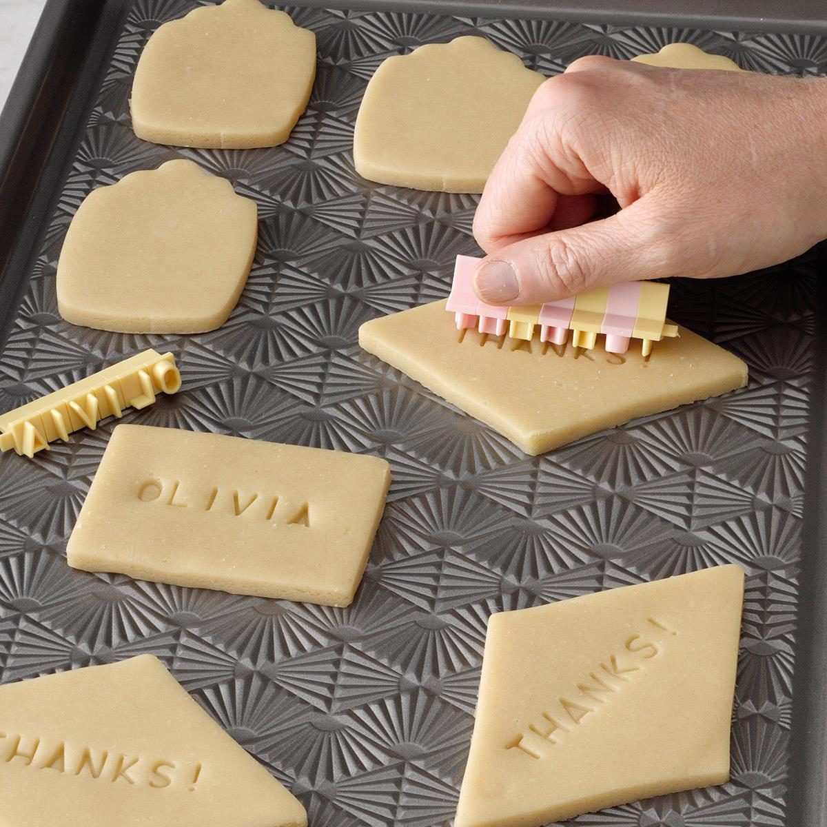 Letter-Stamped Butter Cookies