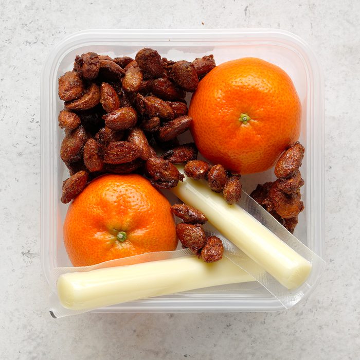 cinnamon toasted almonds, string cheese, fruit, oranges, meal planning premium