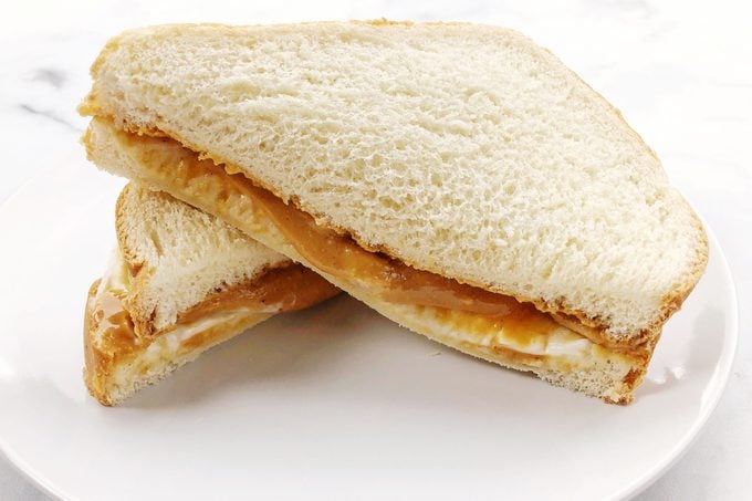 Peanut Butter And Mayo Sandwich On White Bread