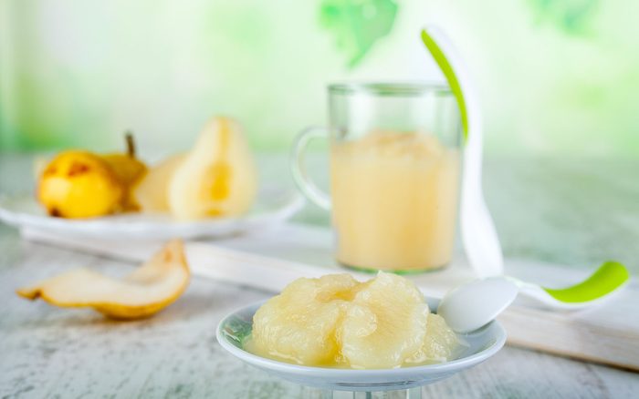 Pear puree baby food
