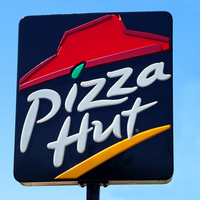 Pizza Hut sign. 