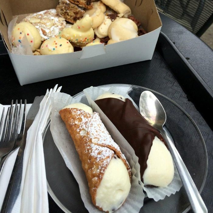 cannolis and cookies from Presti's bakery and cafe in Cleveland, Ohio
