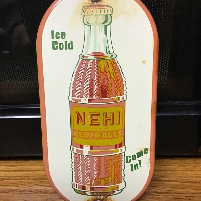 Vintage Nehi Orange Soda Porcelain Advertising Door Push Drink Sign