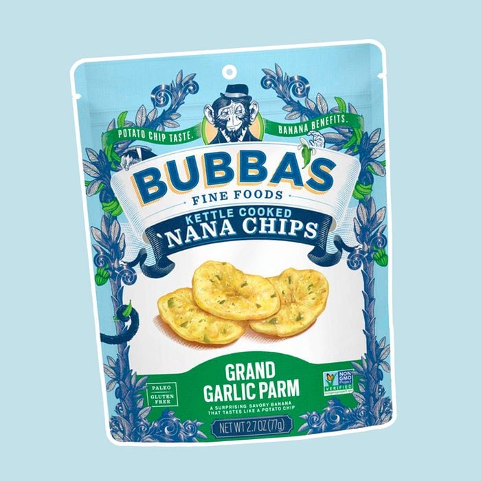 Bubba's Fine Foods Savory Vegan Banana Chips | Garlic Parm, 2.7oz (Pack of 8)