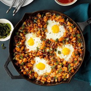 Loaded Huevos Rancheros with Roasted Poblano Peppers