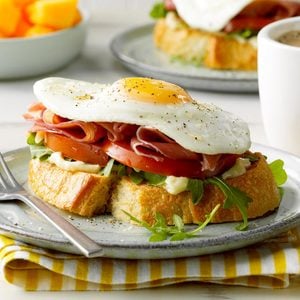 Open-Faced Prosciutto and Egg Sandwich