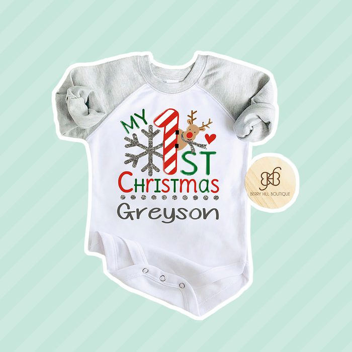 1st Christmas Baby Outfit,Personalized Christmas Outfit Baby,Name Onesie,Baby First Christmas Outfit,Christmas Outfit Baby Girl Boy,My First