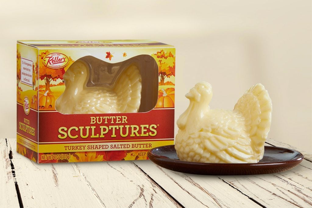turkey-shaped butter sculpture
