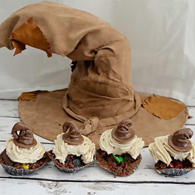 Sorting Hat cupcakes for a Harry Potter themed birthday party
