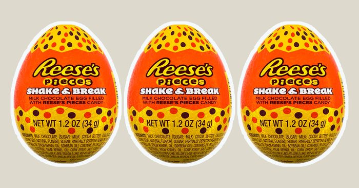 reese's pieces shake & break eggs