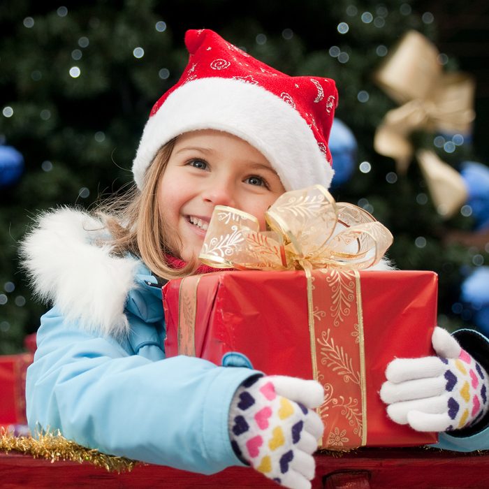 Little girl in Christmas sledge; Shutterstock ID 62389447; Job (TFH, TOH, RD, BNB, CWM, CM): Taste of Home