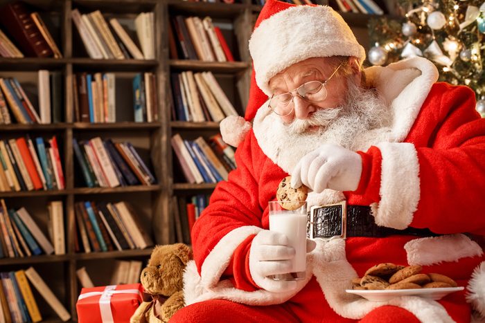 Santa Claus in the library on Christmas Eve