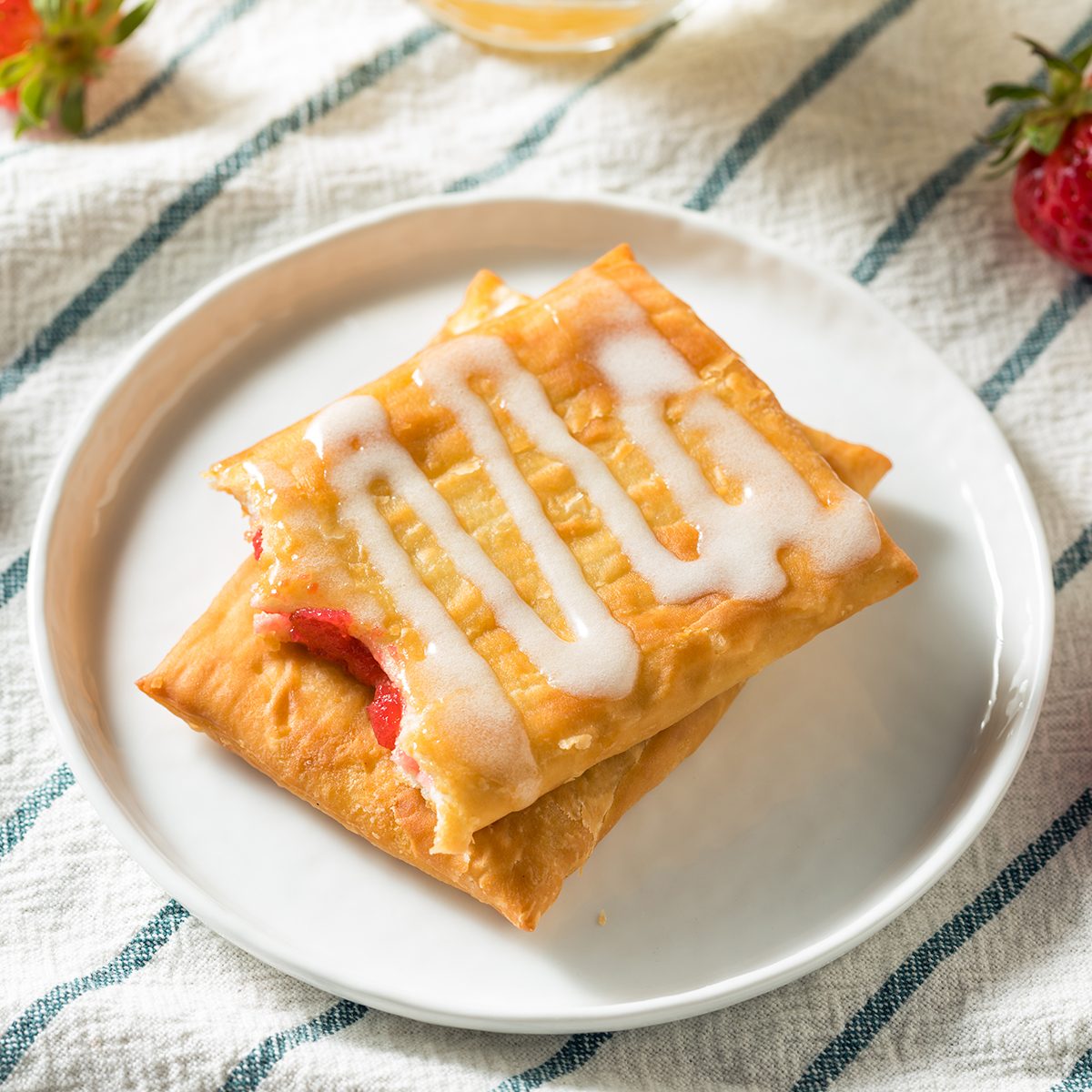 Sweet Breakfast Strawberry Toaster Pastry with Frosting