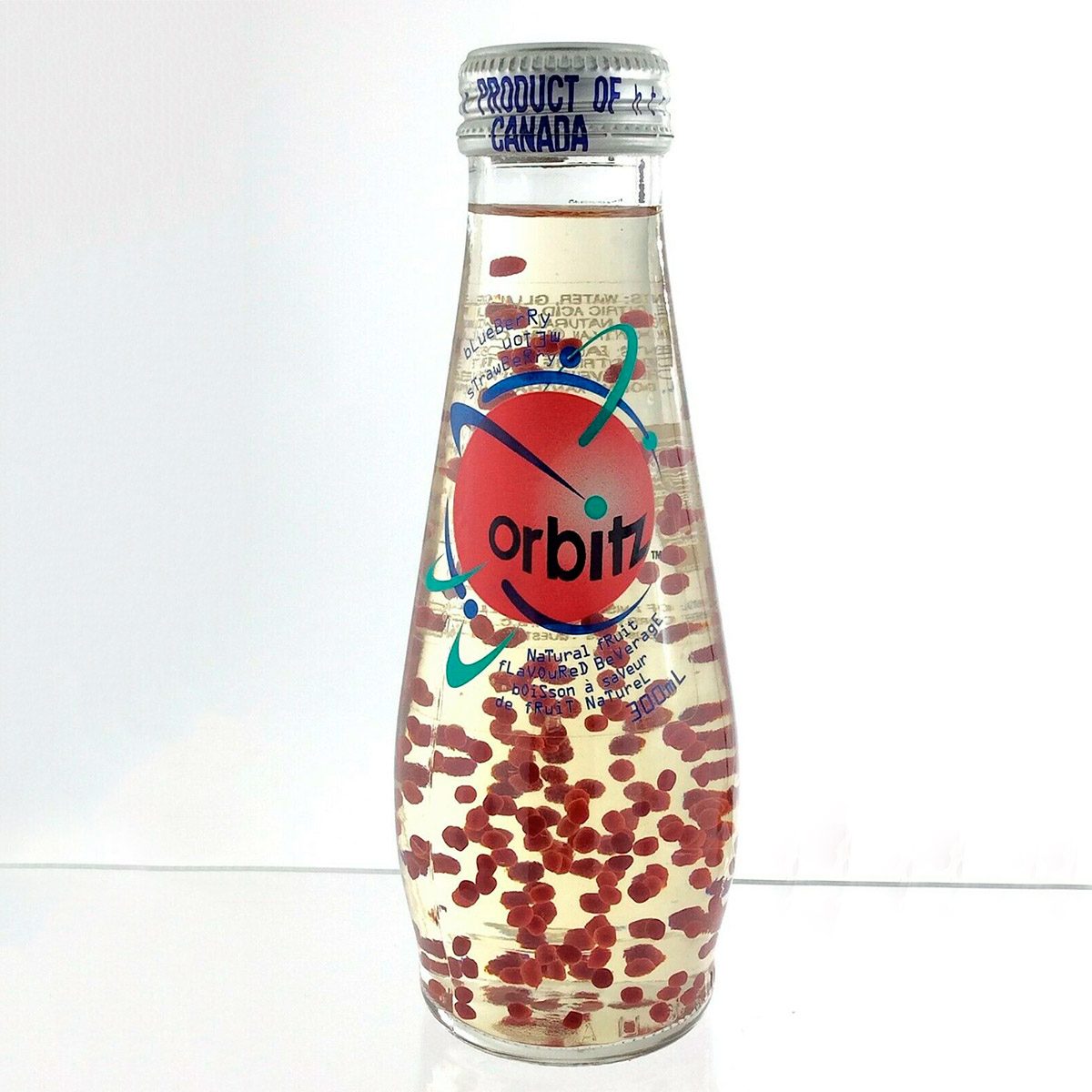 Orbitz Blueberry Melon Strawberry Soda Lava Lamp Glass Bottle Unopened M189