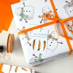 Christmas Snowman Recyclable Wrapping Paper