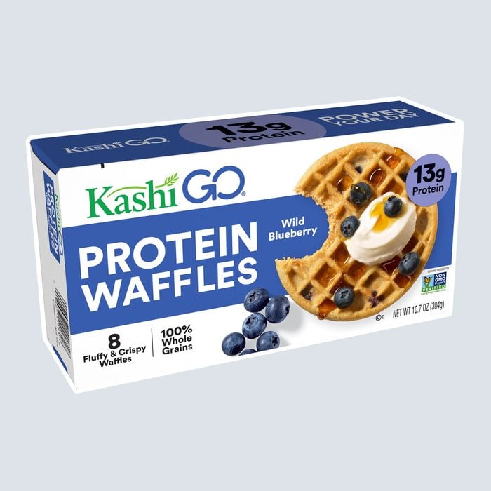 healthy breakfast on-the-go Kashi Go Frozen Waffles Wild Blueberry