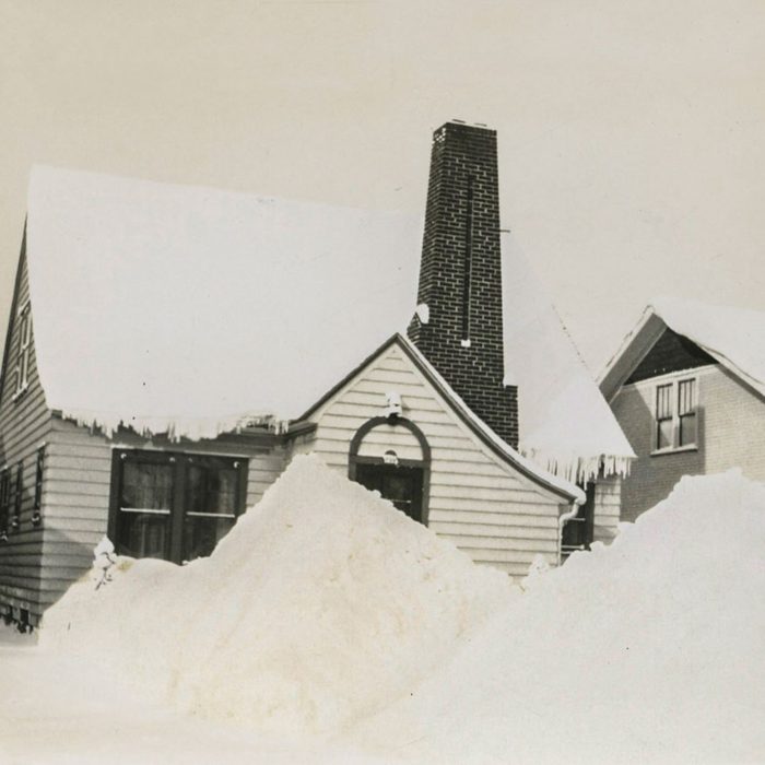 snow was piled high during the winter of 1939 in Muskegon Heights, Michigan