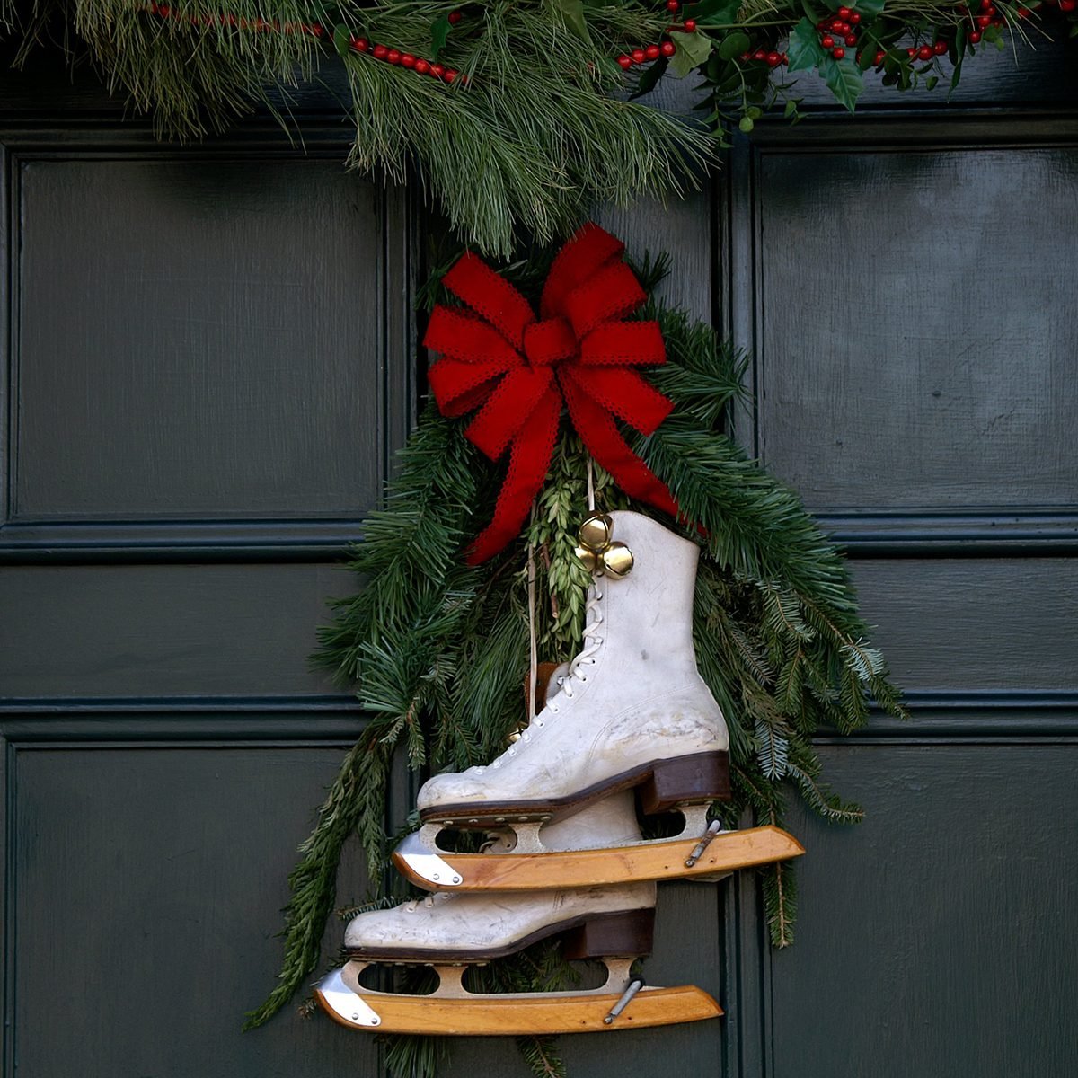 Christmas Door with Ice Skates