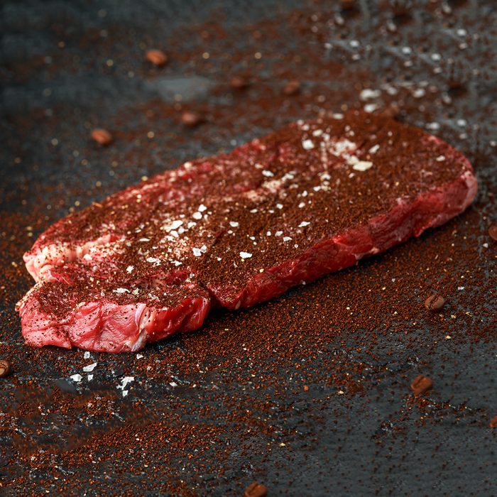 Ready to cook seasoned with home made coffee rub beef steak on dark background; Shutterstock ID 1535908802; Job (TFH, TOH, RD, BNB, CWM, CM): Taste of Home