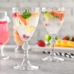 Glasses of delicious wine spritzer on grey table; Shutterstock ID 602851283; Job (TFH, TOH, RD, BNB, CWM, CM): TOH