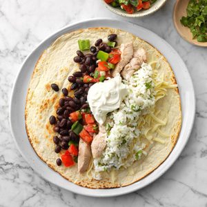 Air-Fryer Loaded Pork Burritos