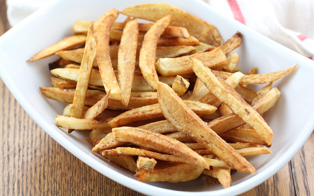 horizontal photo of finished french fries