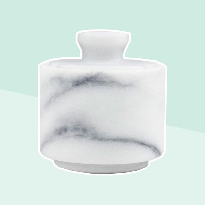 White Marble Salt Cellar With Lid