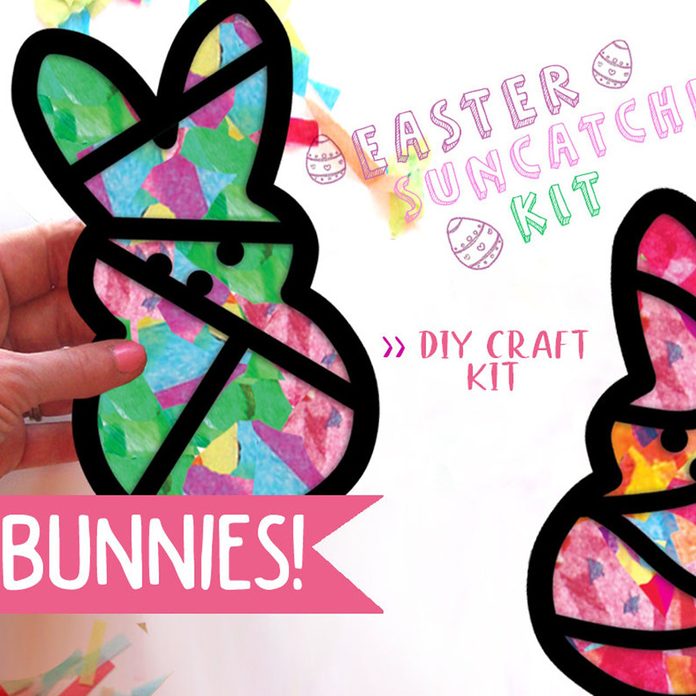easter basket stuffers Bunnies Kids Craft Easter Stained Glass
