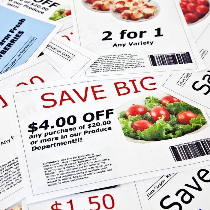 Fake coupon background. All coupons were created by the photographer. Images in the coupons are the photographers work and are included in the release. The bar codes are fake. The text is fictional.