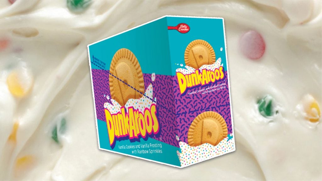 dunkaroos on confetti frosting background