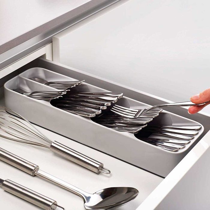 gray cutlery organizer