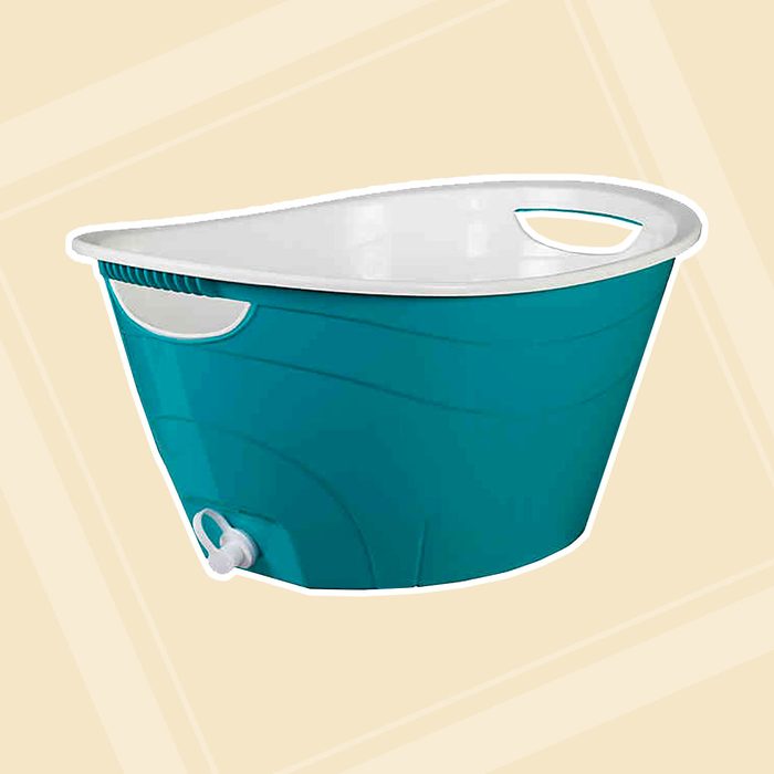 CreativeWare™ Double-Walled Party Tub in Blue with Drain