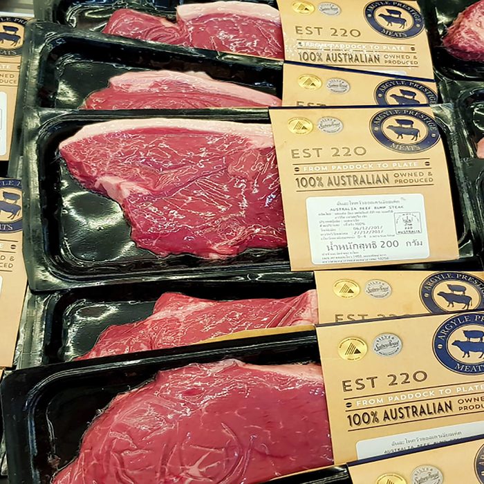 Packaged steaks