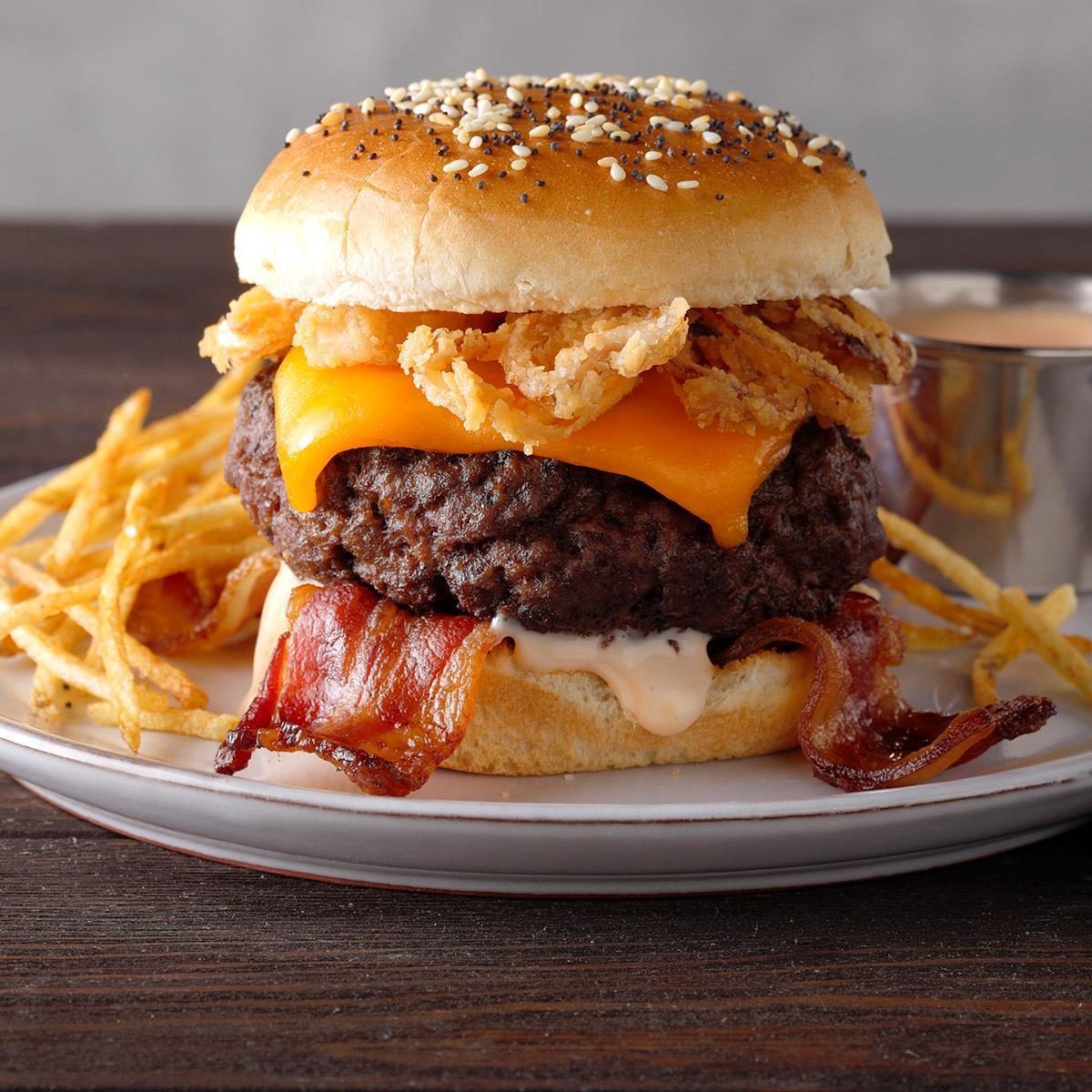 Air-Fryer Bacon Cheeseburgers